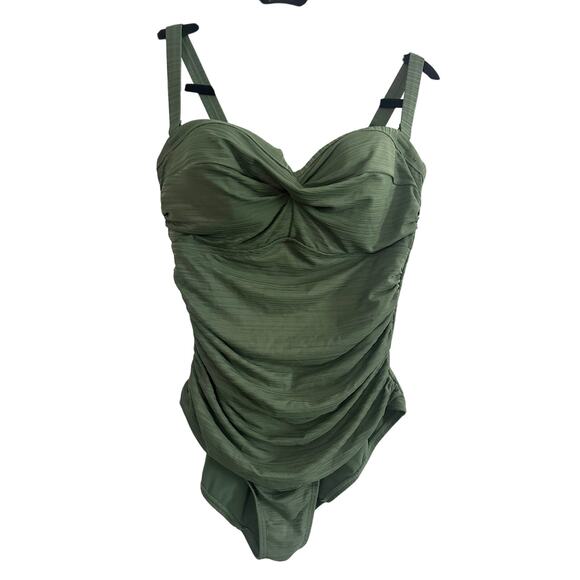 ARTESANDS Olive Green Aria Botticelli Convertible One-Piece Swimsuit - Sz 8 D/DD - Picture 1 of 5